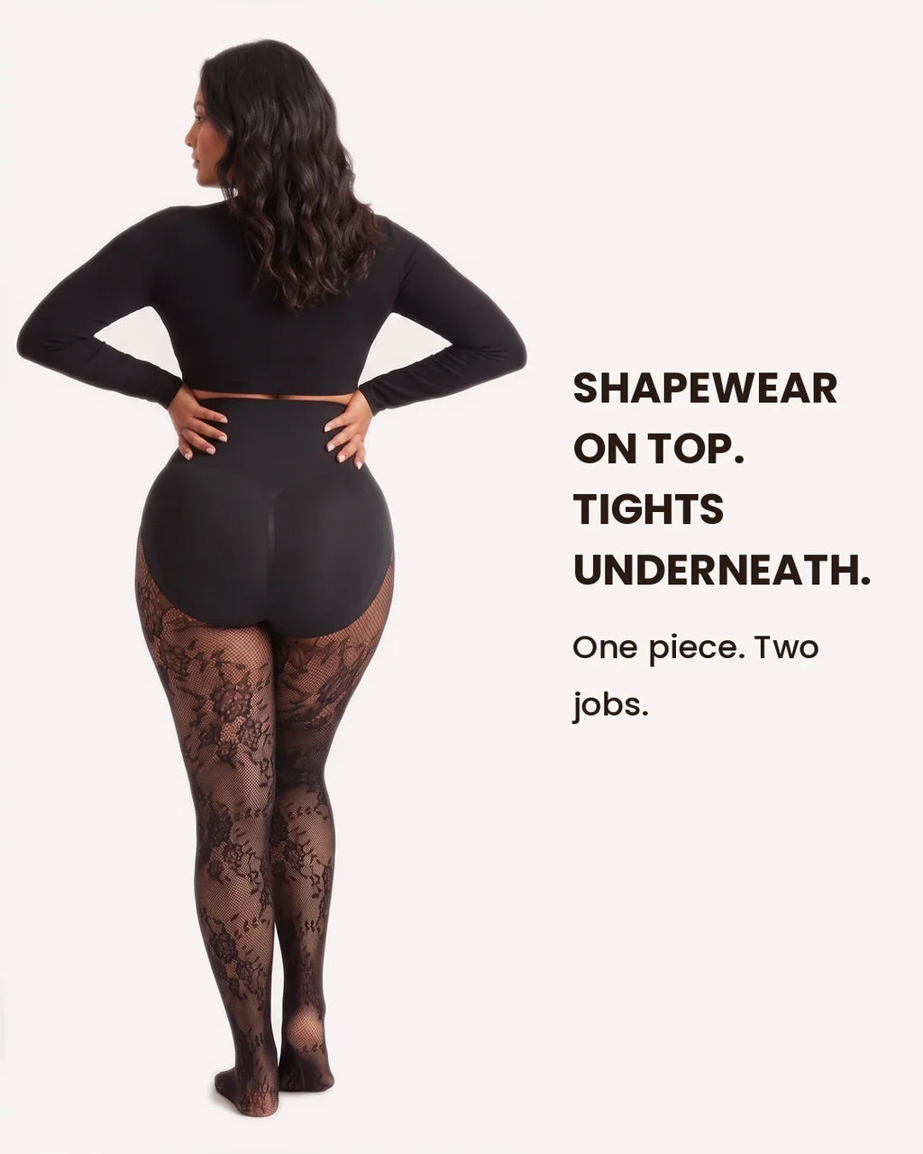 Almond Floral Lace Shaping Tights