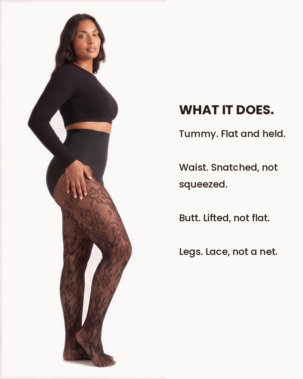Almond Floral Lace Shaping Tights