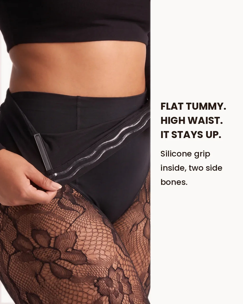 Almond Floral Lace Shaping Tights