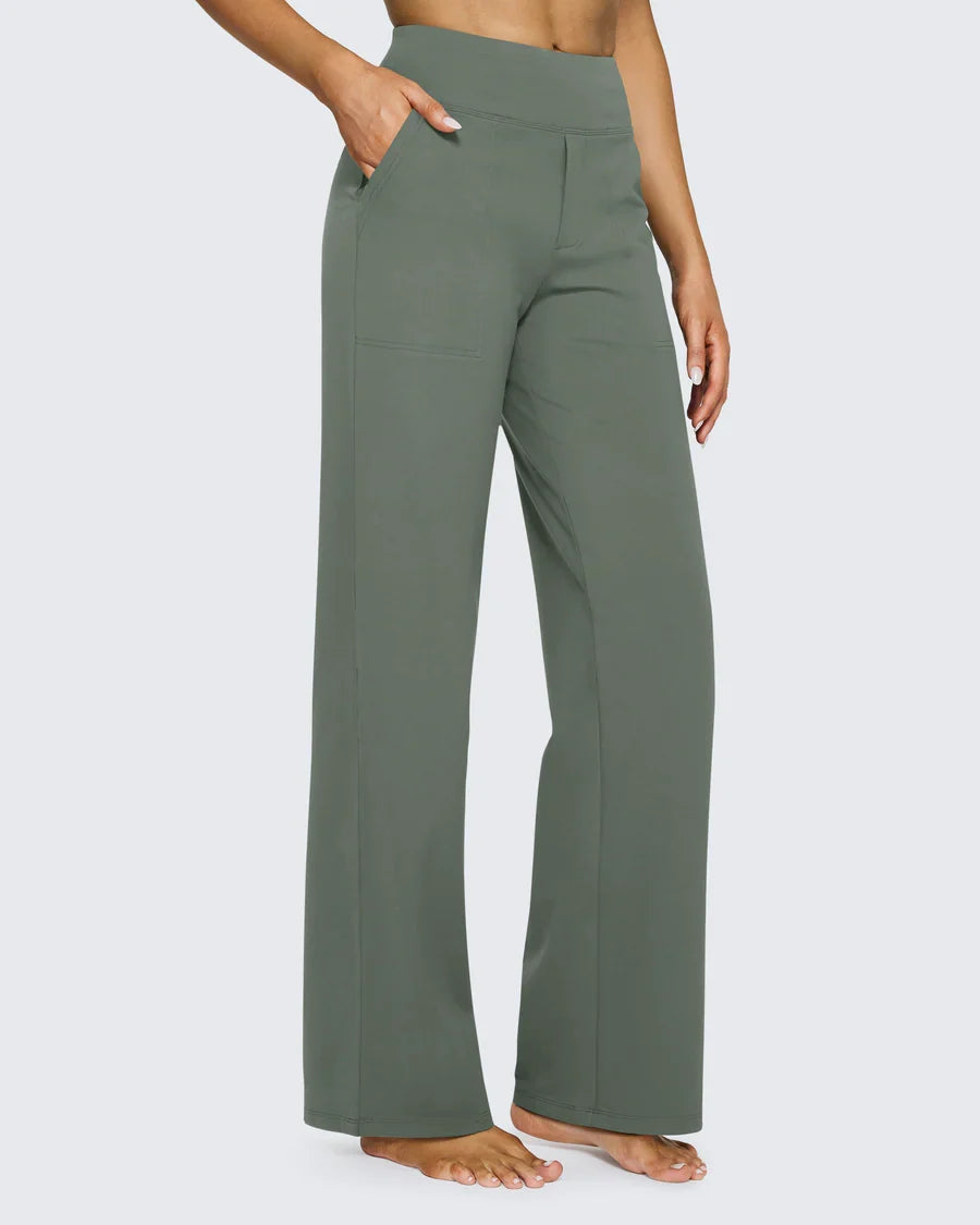High-Waist Wide-Leg Dress Pants