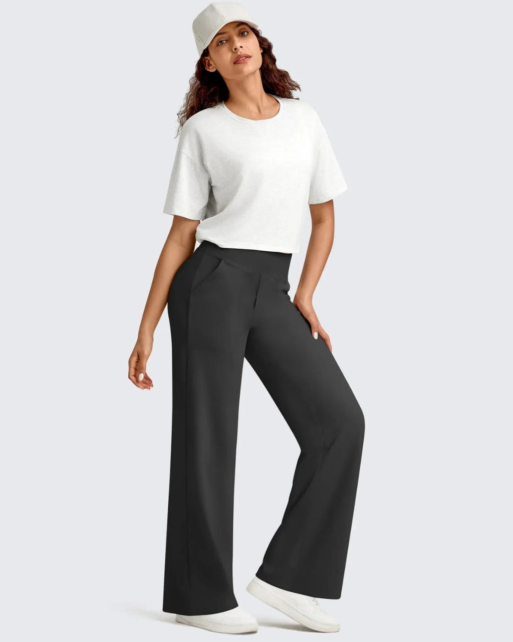 High-Waist Wide-Leg Dress Pants