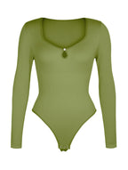 Cut-Out Neckline Thong Bodysuit