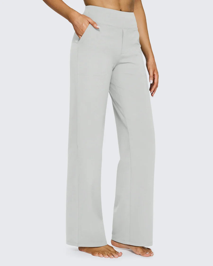 Pantalon habillé large taille haute