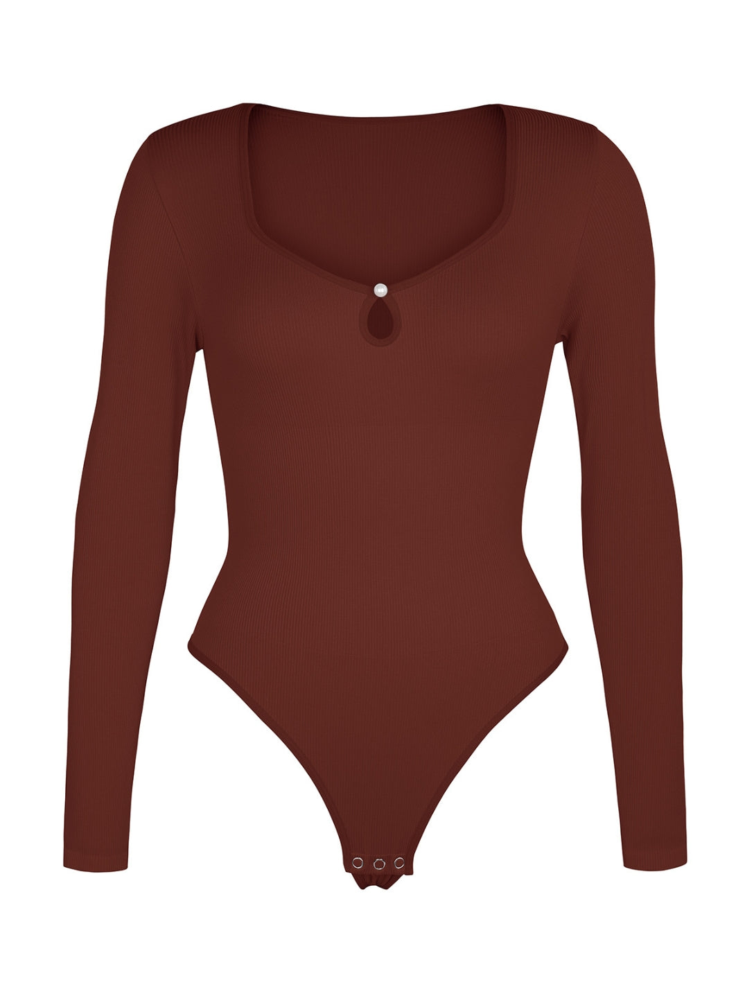 Cut-Out Neckline Thong Bodysuit