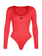 Cut-Out Neckline Thong Bodysuit
