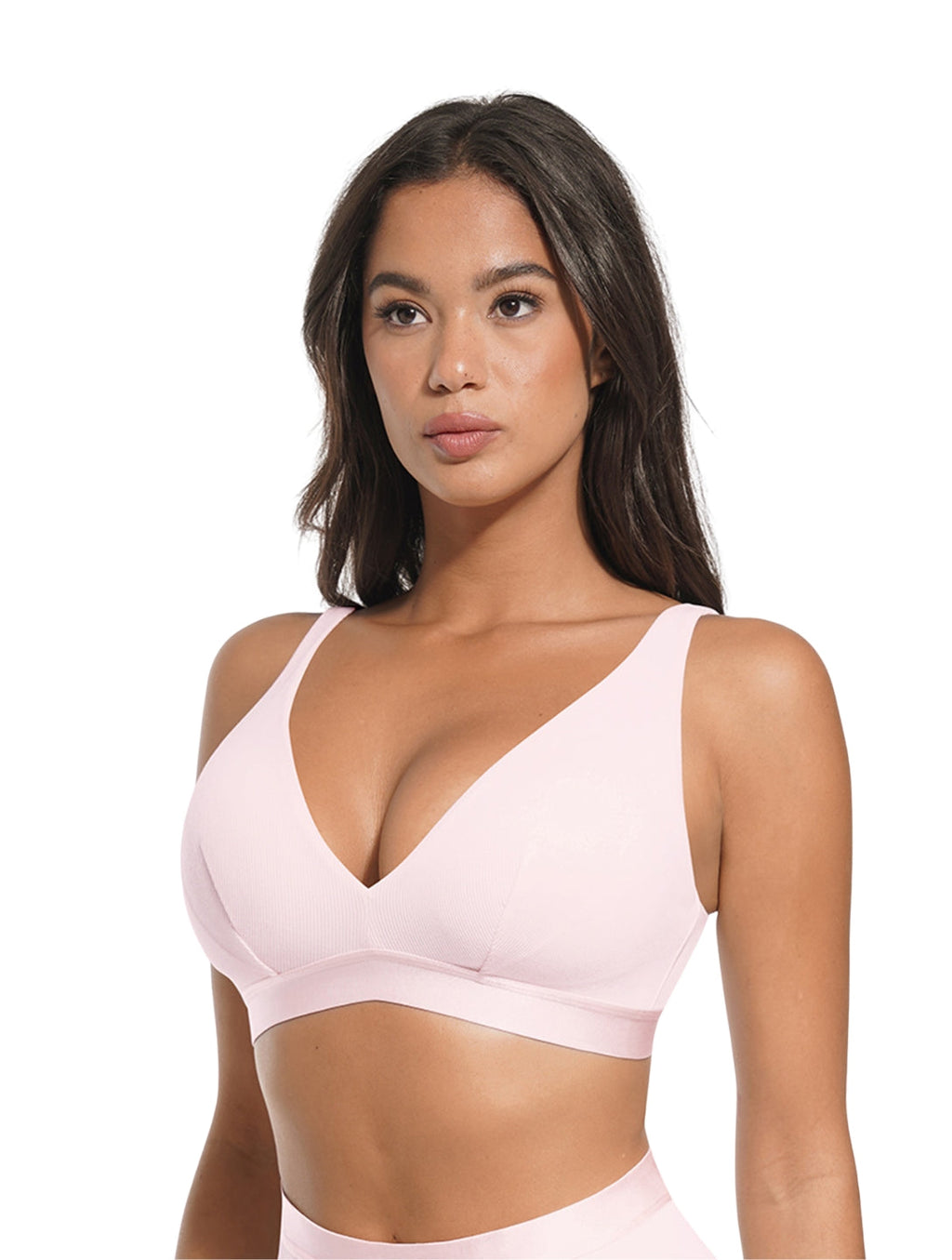 Ribbed Deep V-Neck Bralette
