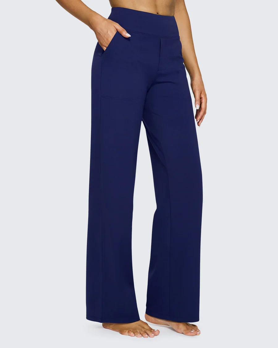 Pantalon habillé large taille haute