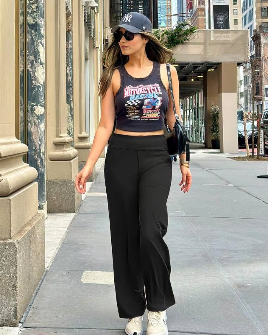 Pantalon habillé large taille haute