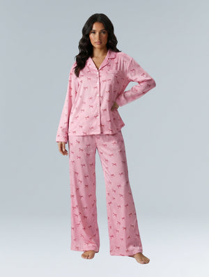 Pink Cotton Bow Pyjama Set
