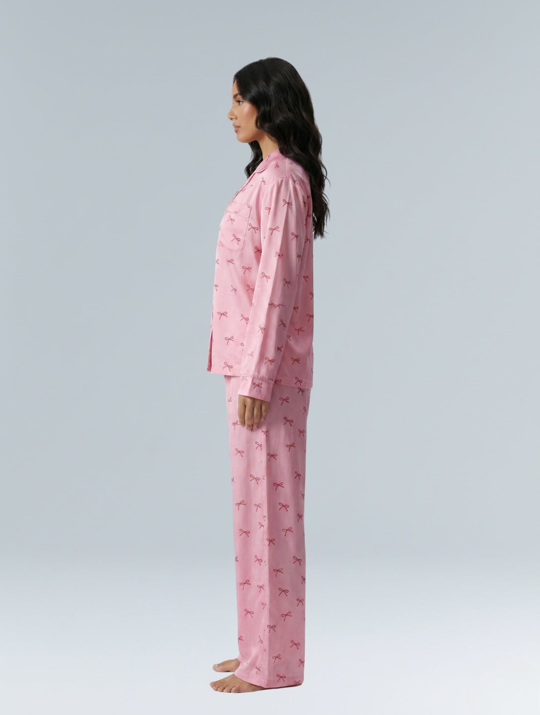 Pink Cotton Bow Pyjama Set