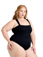 Ribbed Square-Neck Shaping Bodysuit