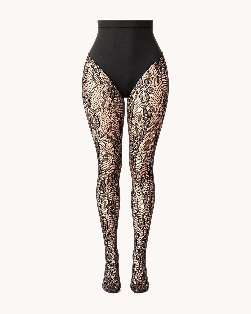 Almond Floral Lace Shaping Tights