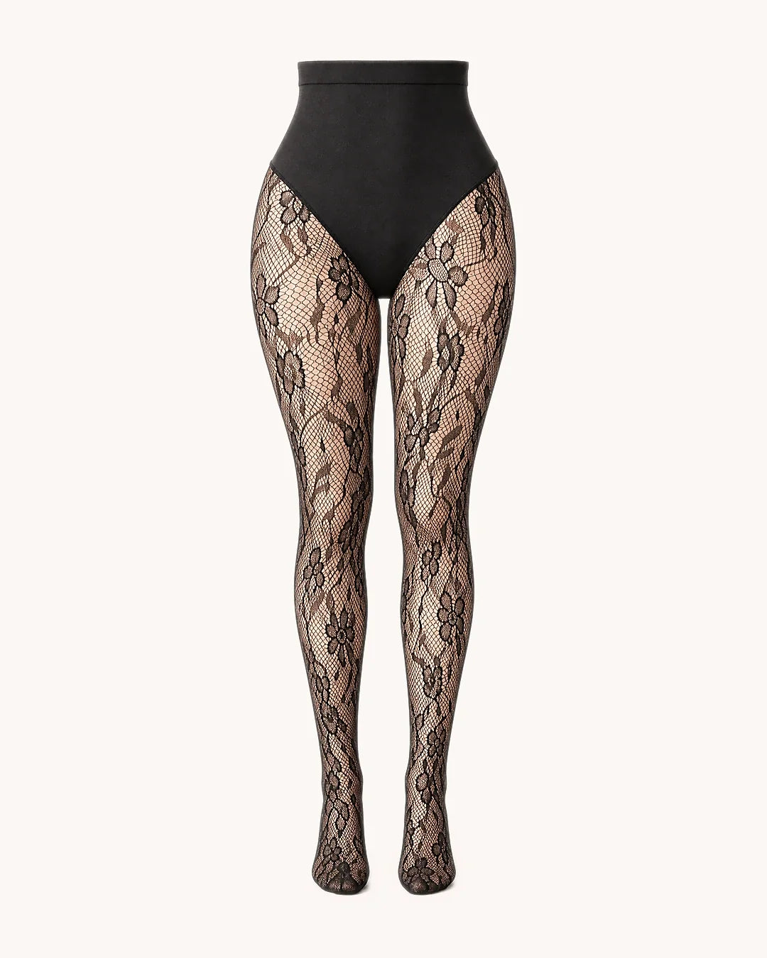 Almond Floral Lace Shaping Tights