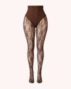 Almond Floral Lace Shaping Tights