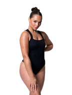 Ribbed Square-Neck Shaping Bodysuit