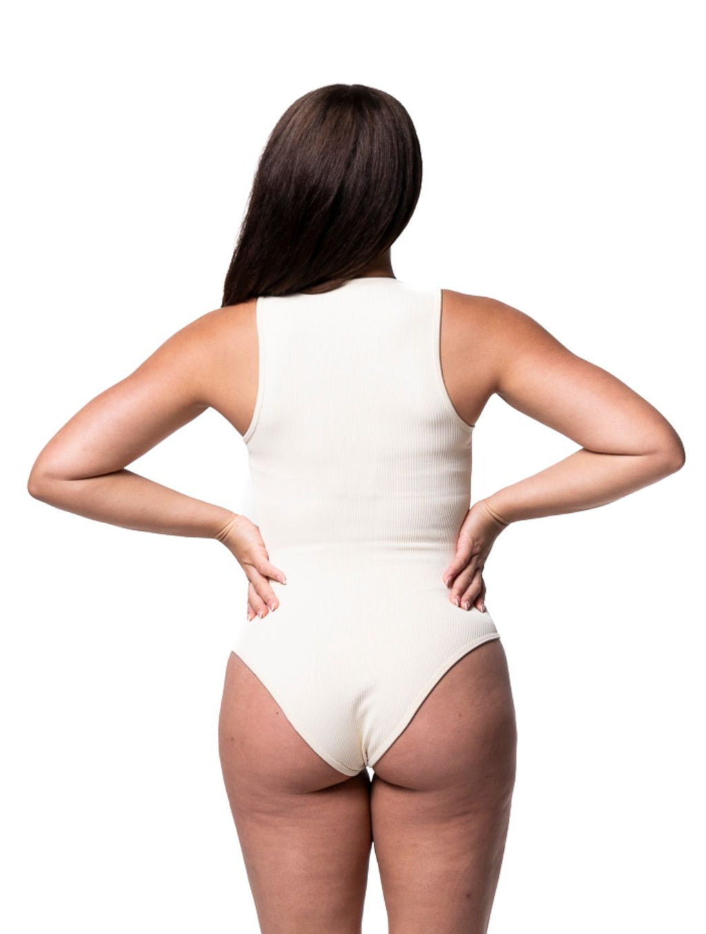 Ribbed Square-Neck Shaping Bodysuit