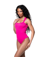 Ribbed Square-Neck Shaping Bodysuit