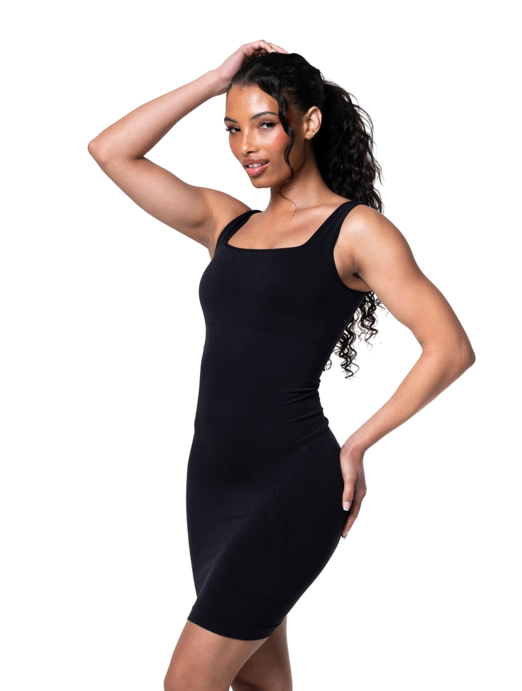 Seamless Square-Neck Shaping Mini Dress