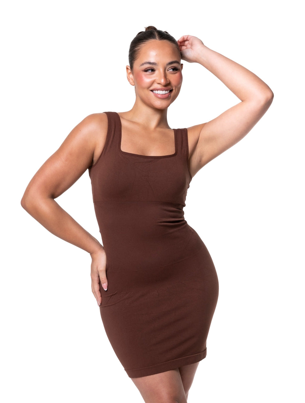 Seamless Square-Neck Shaping Mini Dress