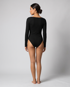 Body côtelé Almond - Noir - dos
