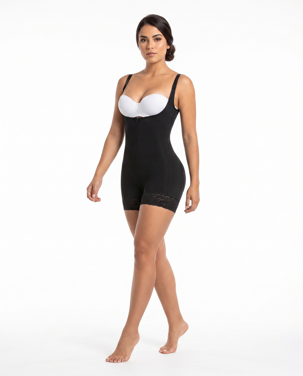 Body Buste Ouvert Almond - Noir - profil