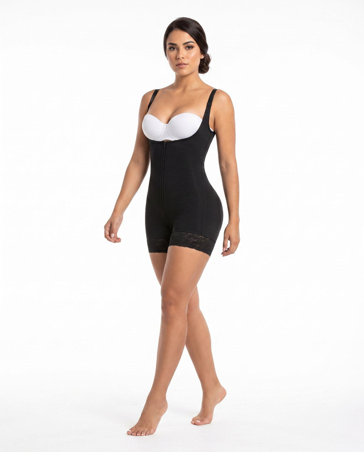 Body Buste Ouvert Almond - Noir - profil