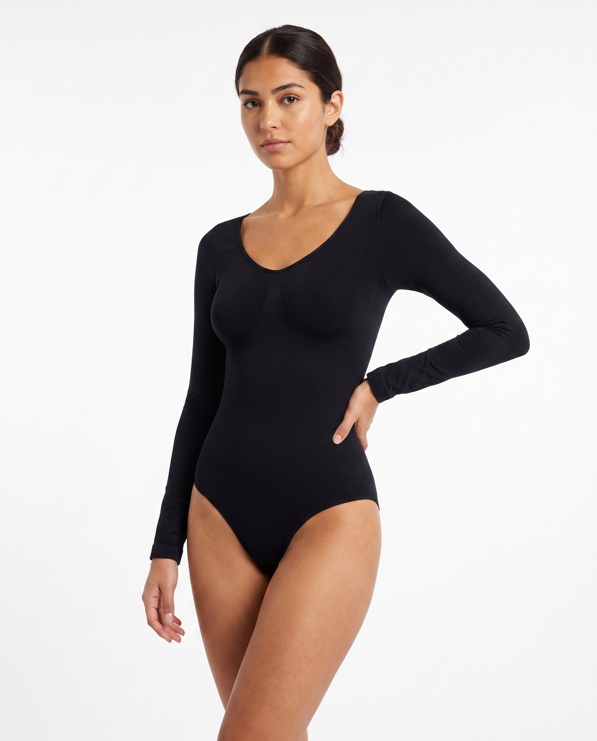 Body Gainant Rehaussant Hanches Almond - Noir - Trois-quarts avant