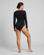 Body Gainant Rehaussant Hanches Almond - Noir - Vue de dos