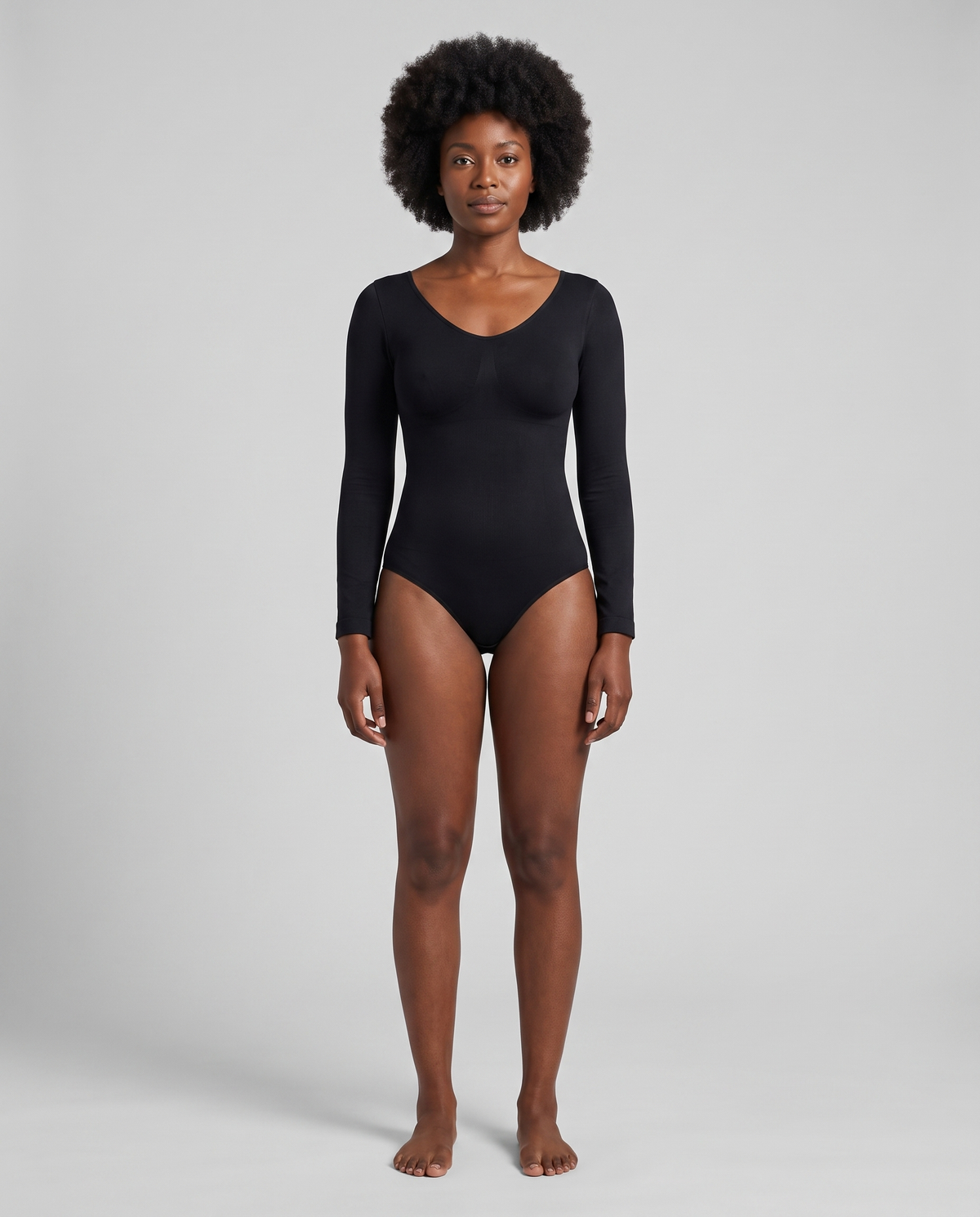 Body Gainant Rehaussant Hanches Almond - Noir - Face
