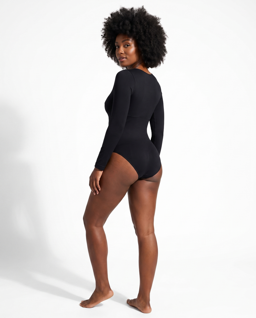 Body Gainant Rehaussant Hanches Almond - Noir - Dos trois-quarts