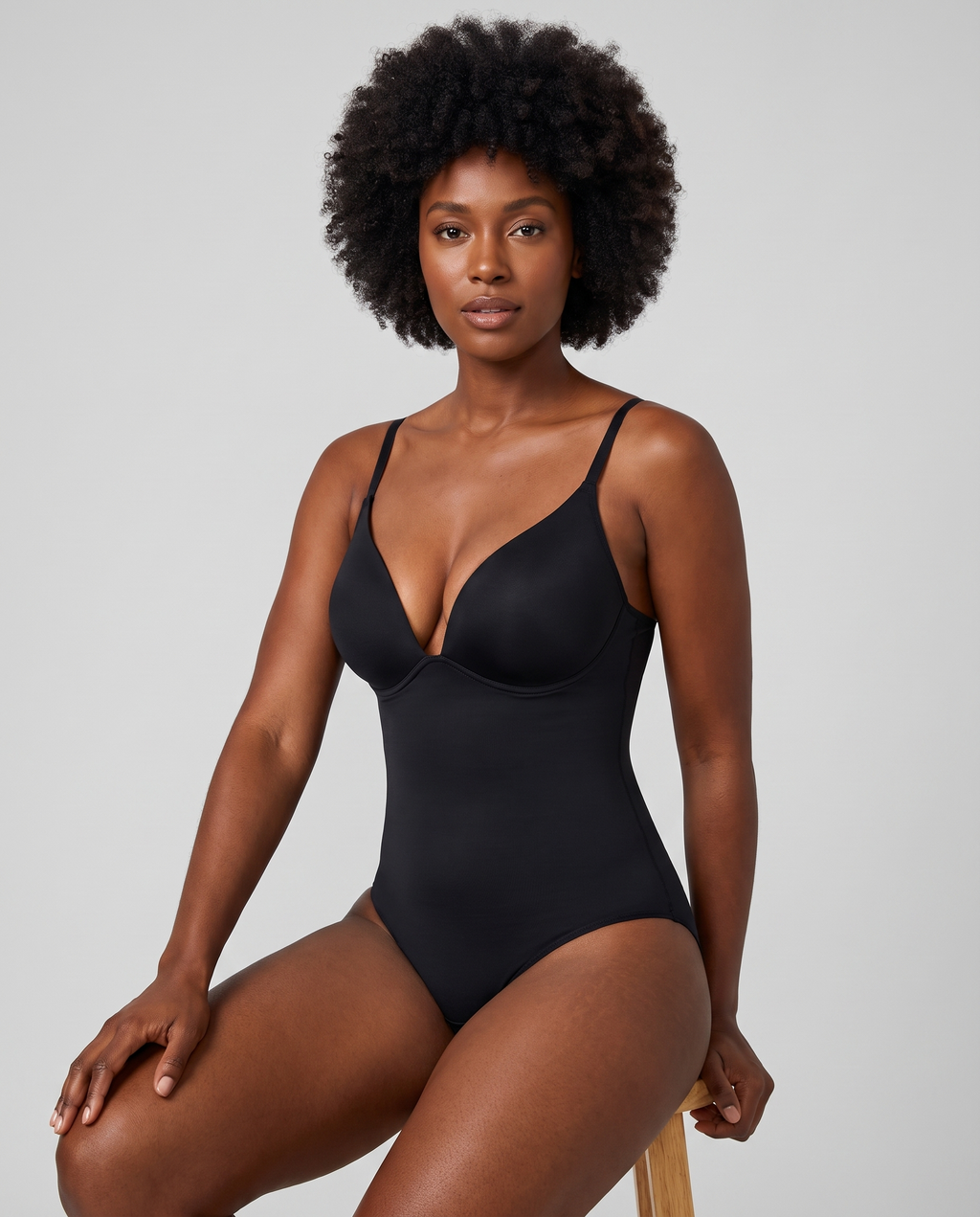 Body Sculptant Col V Almond - Noir - Assise