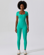 Combinaison Manches Courtes Almond - Turquoise - Dos