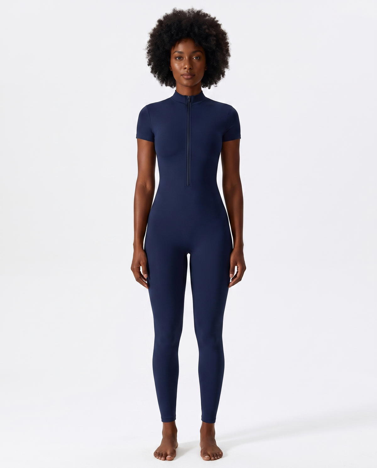 Combinaison Manches Courtes Almond - Bleu Marine - Face
