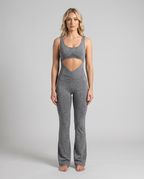 Combinaison Yoga Ajouree Almond - Gris Chine - Face