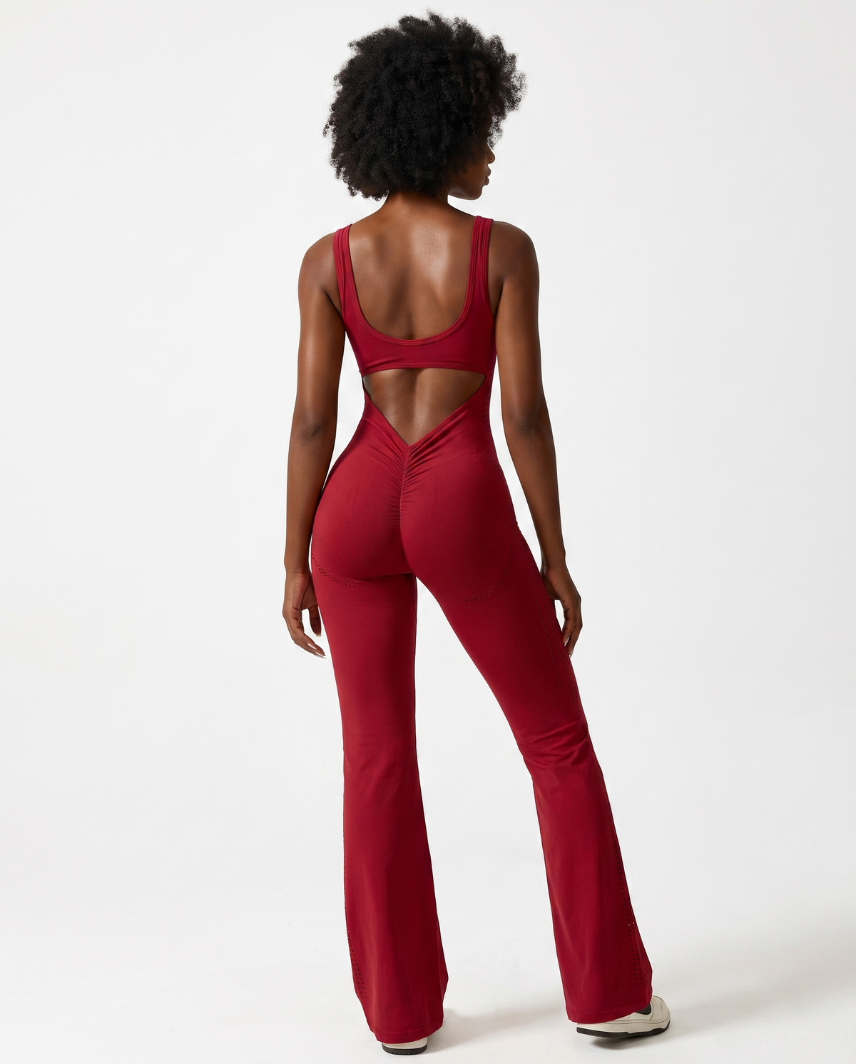 Combinaison Yoga Ajouree Almond - Rouge - Dos
