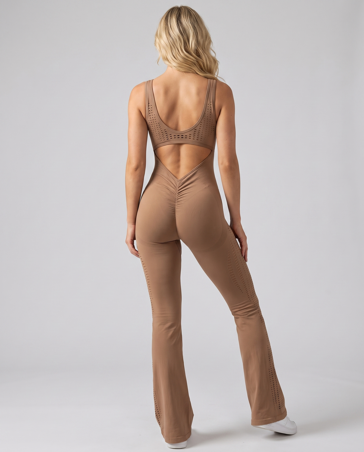 Combinaison Yoga Ajouree Almond - Marron Clair - Dos