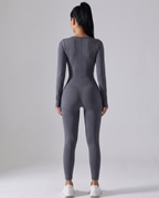 Combinaison Yoga Manches Longues Almond - Gris - Dos