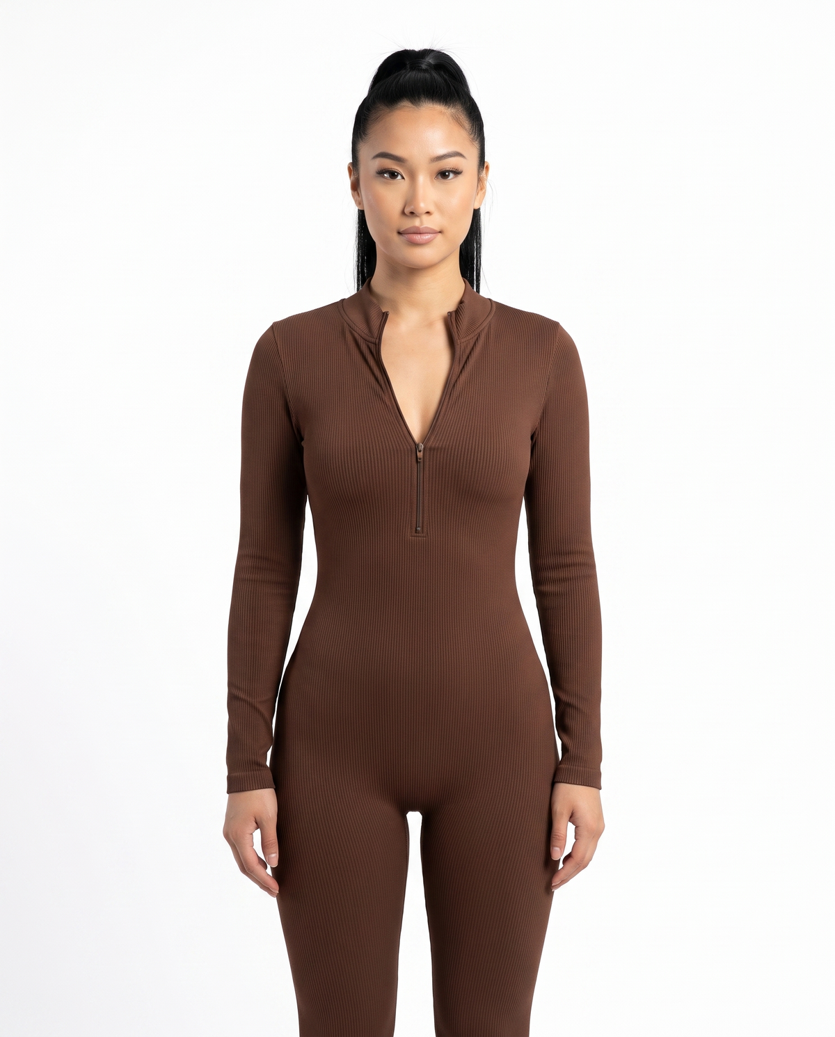 Combinaison Manches Longues Almond - Marron - Face