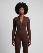 Combinaison Manches Longues Almond - Marron Fonce - Face