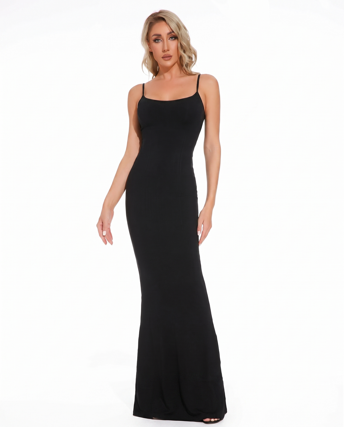 Combinaison-robe Gainante Almond - Noir - Face