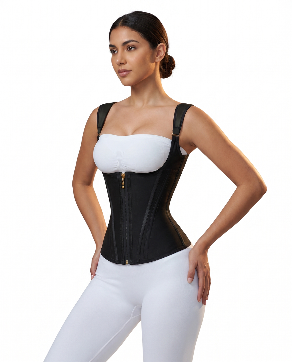 Corset Serre-taille Almond - Noir - Trois-quarts