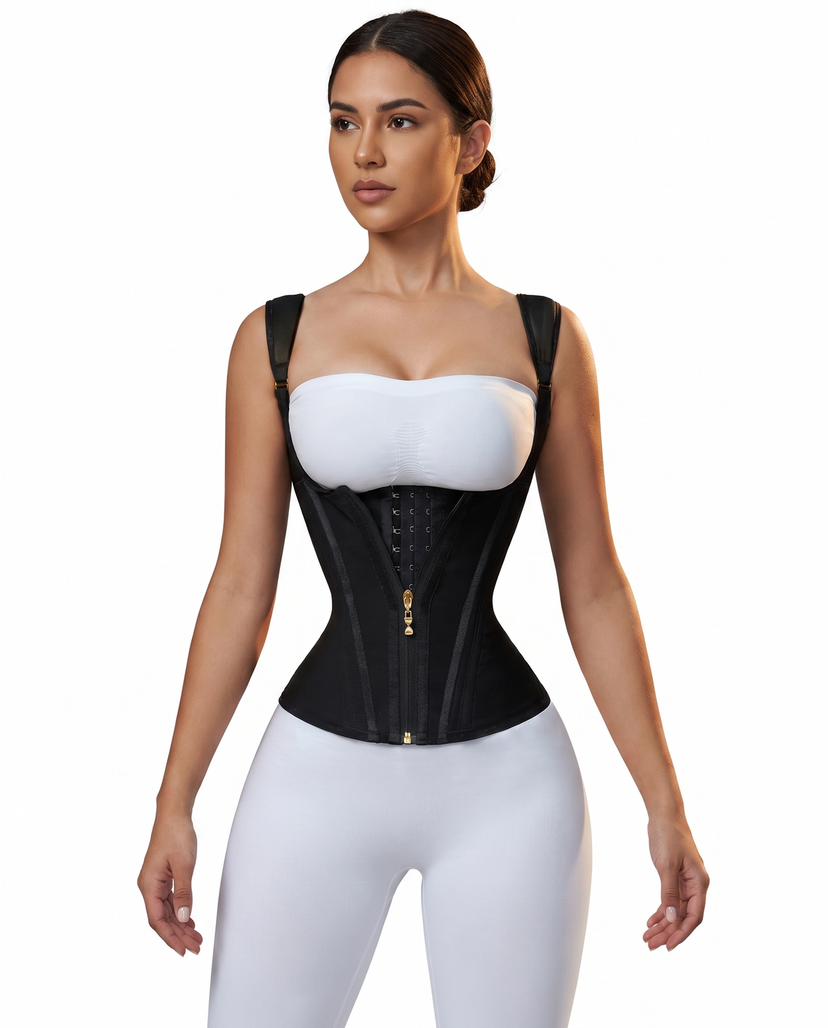 Corset Serre-taille Almond - Noir - Face