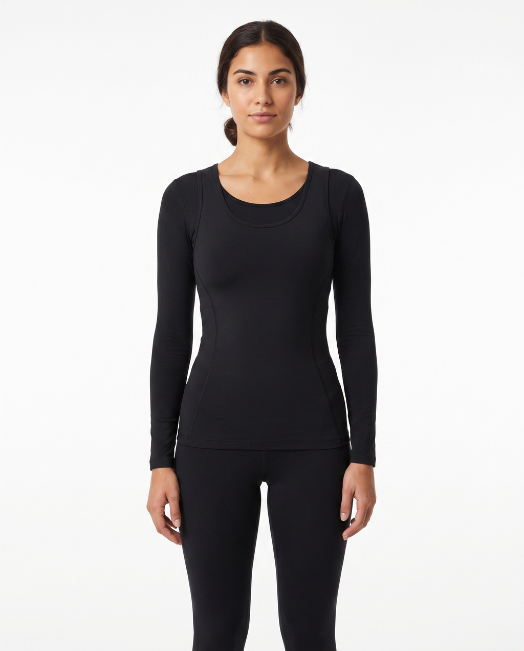 Debardeur et Cami Sculptant Almond - Noir - Face