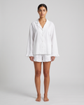 Ensemble Pyjama en Coton avec Col Chemise - Blanc