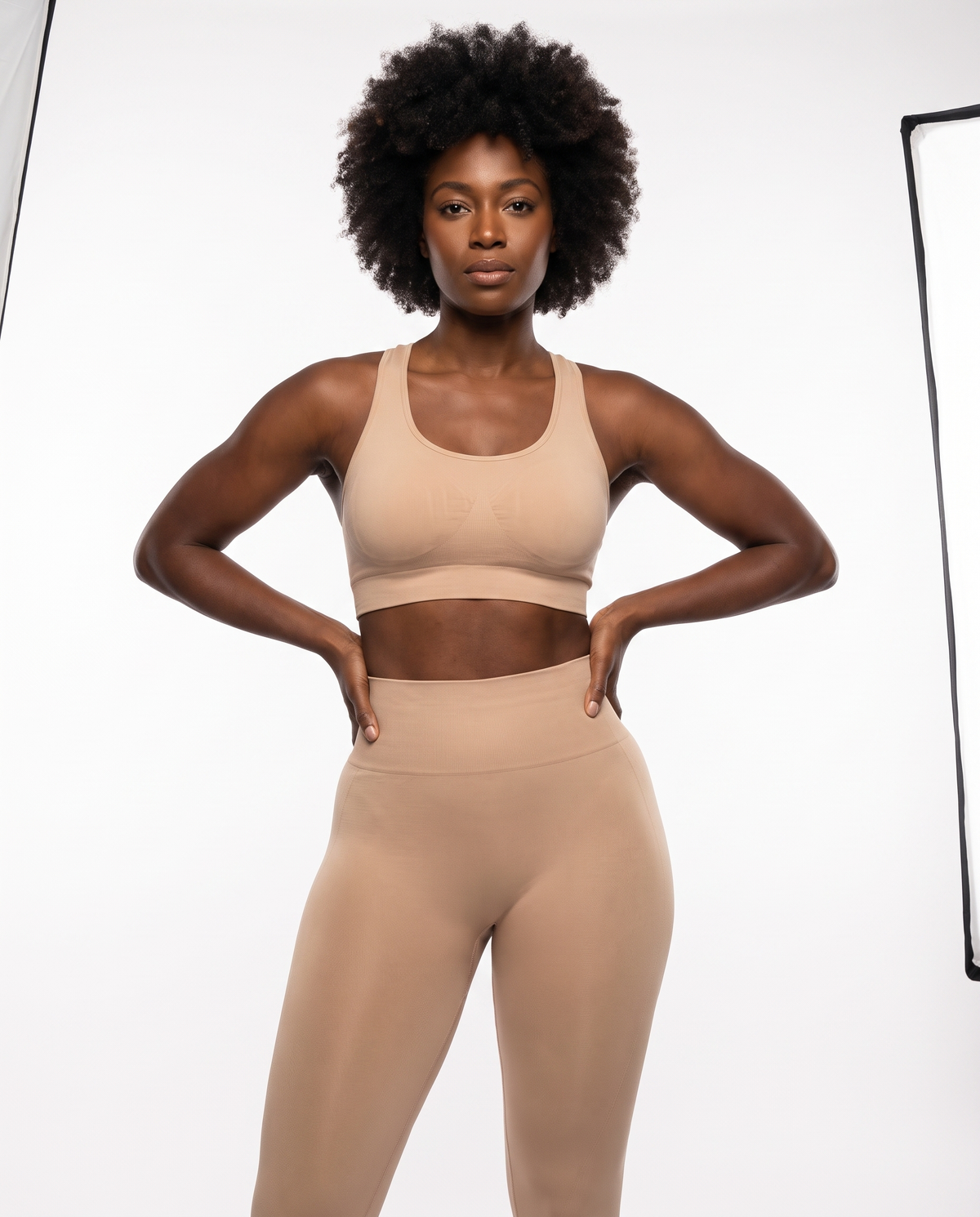 Leggings de Sport Taille Haute Modelants - Couleur Peau