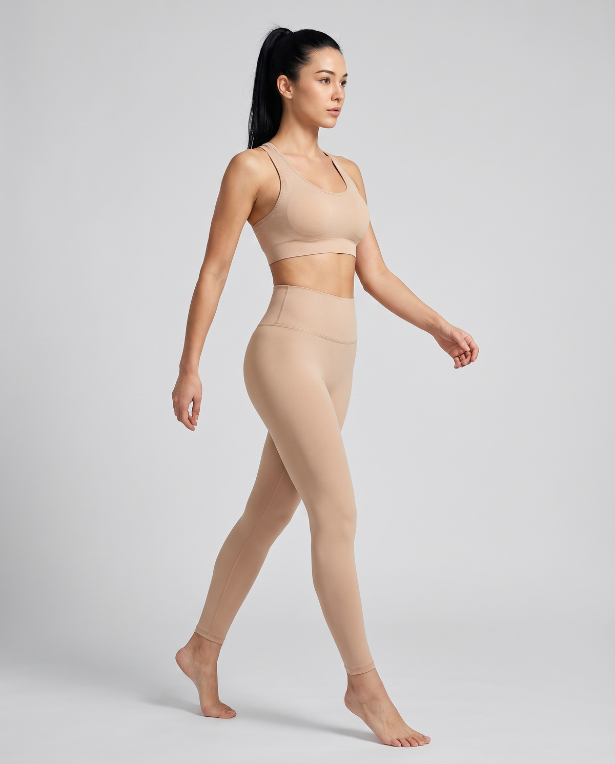 Leggings de Sport Taille Haute Modelants - Couleur Peau