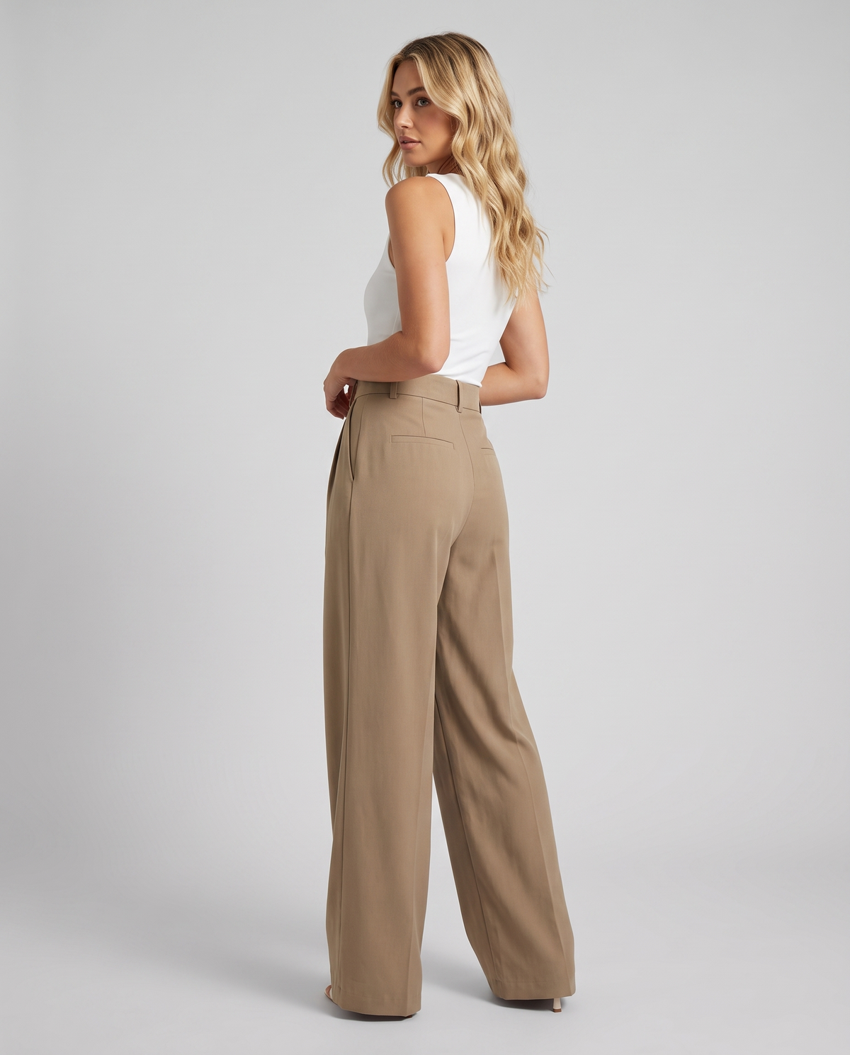 Pantalon à Jambes Larges - Kaki