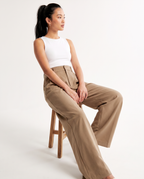 Pantalon à Jambes Larges - Kaki