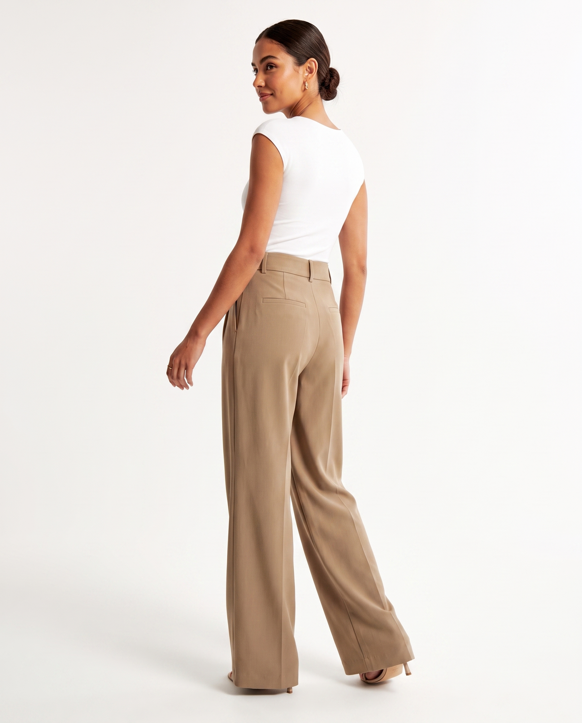 Pantalon à Jambes Larges - Kaki