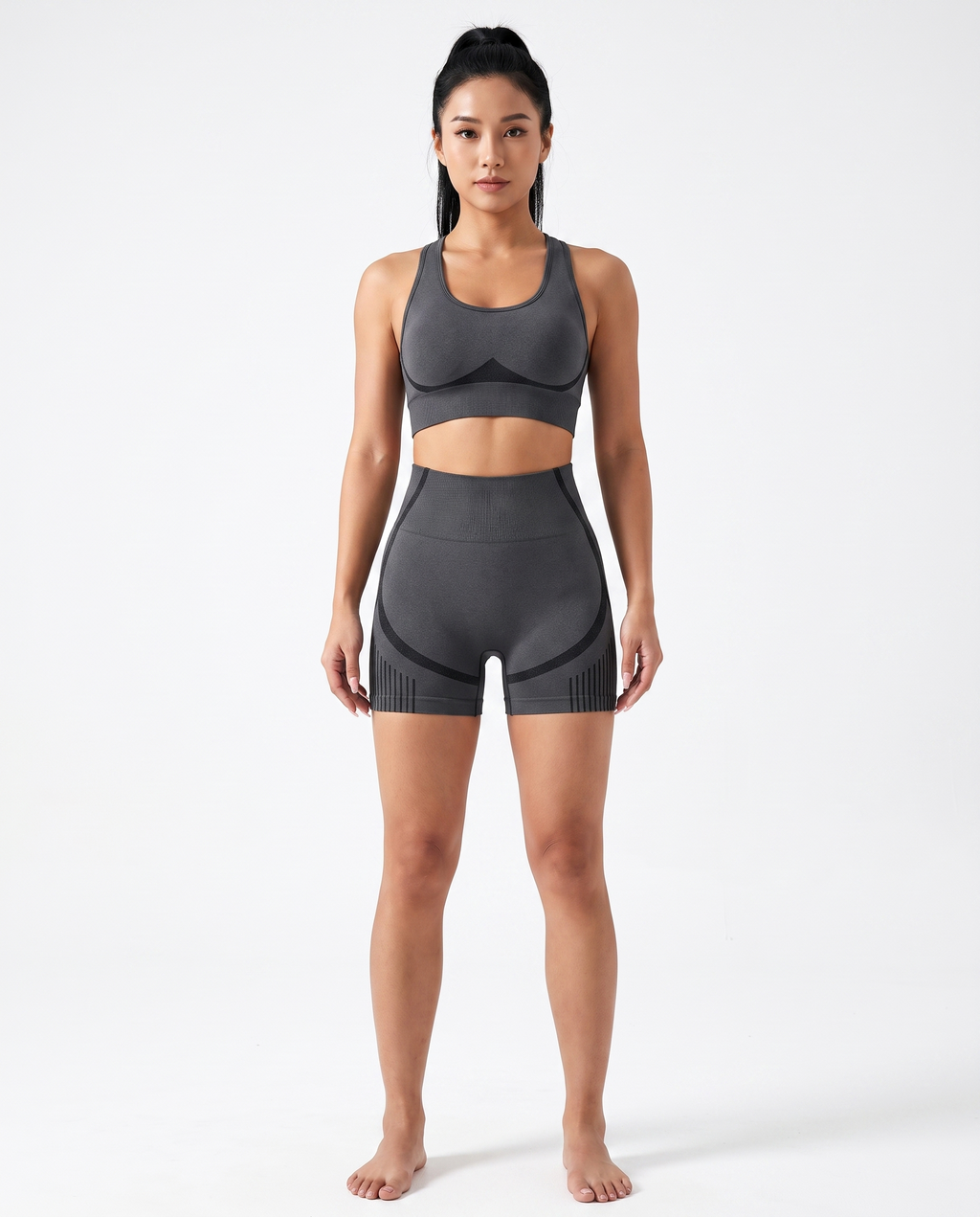 High-Waisted Seamless Yoga Shorts
